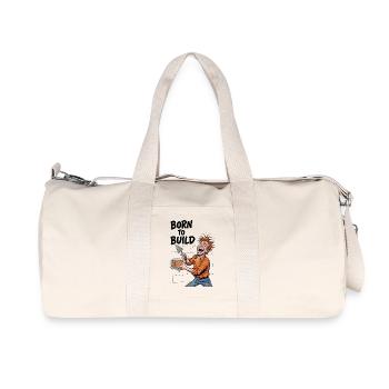 Building is passion: Born To Build bricklayers - Recycled Canvas Sports Bag by Stanley/Stella - natural - Front
