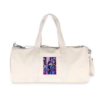 Neon Gaming Headset Design - Recycled Canvas Sports Bag by Stanley/Stella - natural - Front