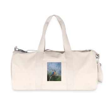 Lebendiger Eisvogel auf Ast Kunstwerk - Recycelte Canvas-Sporttasche von Stanley/Stella - Naturweiß - Vorne