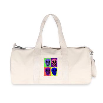 Four brightly colored skulls - Recycled Canvas Sports Bag by Stanley/Stella - natural - Front