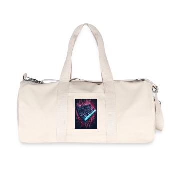 Neon Synthesizer Music Design - Recycled Canvas Sports Bag by Stanley/Stella - natural - Front