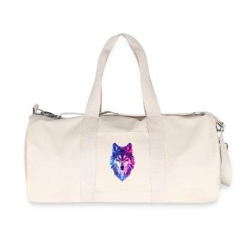 Loup géométrique aux couleurs néon - Sac de sport en toile recyclée Stanley/Stella - blanc naturel - Devant
