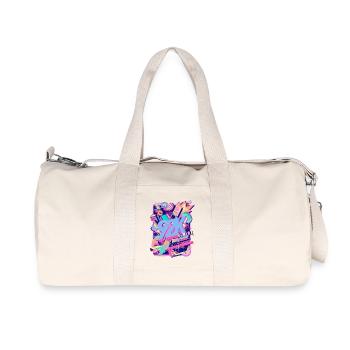 Neon 90er Retro Teaser Y2K - Recycelte Canvas-Sporttasche von Stanley/Stella - Naturweiß - Vorne
