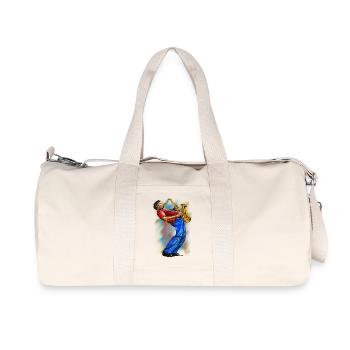 Jazz Saxophonist Illustration - Recycled Canvas Sports Bag by Stanley/Stella - natural - Front