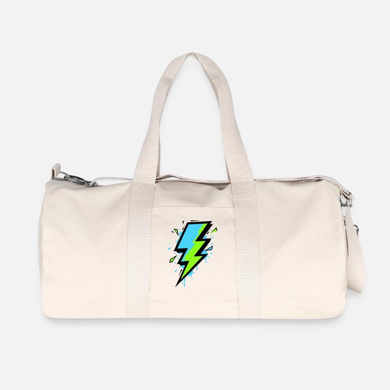 Strahl der modernen Elektrizität - Recycelte Canvas-Sporttasche von Stanley/Stella - Naturweiß