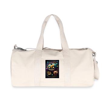 Glowing Halloween pumpkins in the night forest - Recycled Canvas Sports Bag by Stanley/Stella - natural - Front