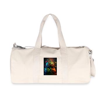 Neon Halloween Kürbisse - Recycelte Canvas-Sporttasche von Stanley/Stella - Naturweiß - Vorne