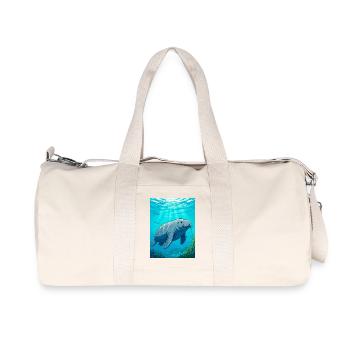 Sanfter Riese des ruhigen Wassers, Symbol des Friedens - Recycelte Canvas-Sporttasche von Stanley/Stella - Naturweiß - Vorne