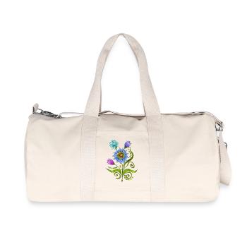 Fleur - Sac de sport en toile recyclée Stanley/Stella - blanc naturel - Devant