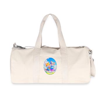 Kätzchen, Hündchen & Eiscreme (Oval) - Recycelte Canvas-Sporttasche von Stanley/Stella - Naturweiß - Vorne