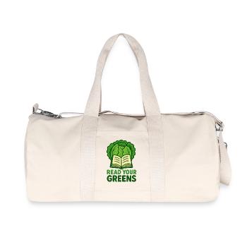 Lesen Sie Ihr Grünzeug - Recycelte Canvas-Sporttasche von Stanley/Stella - Naturweiß - Vorne