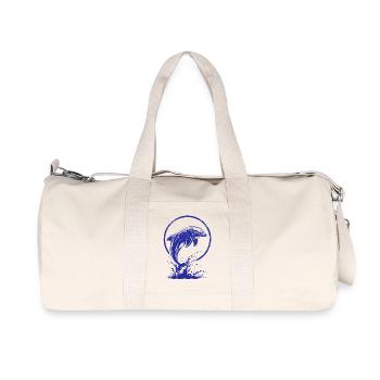 Dolphin logo blue - Recycled Canvas Sports Bag by Stanley/Stella - natural - Front