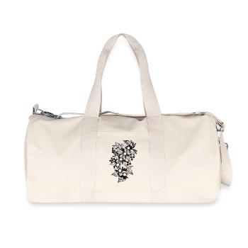 Spirale de fleurs noires et blanches - Sac de sport en toile recyclée Stanley/Stella - blanc naturel - Devant