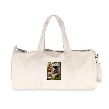 Willkommen Zuhause Faultier im Baumhaus - Recycelte Canvas-Sporttasche von Stanley/Stella - Naturweiß - Vorne