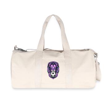 Neon lion with soccer ball - Recycled Canvas Sports Bag by Stanley/Stella - natural - Front