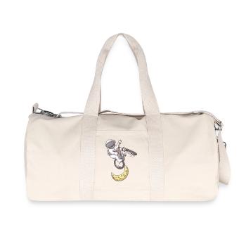 Astronaut Moon Bike Jump - Recycled Canvas Sports Bag by Stanley/Stella - natural - Front
