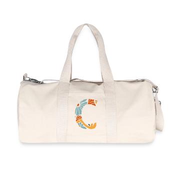 Letter c groovy flowers gift idea - Recycled Canvas Sports Bag by Stanley/Stella - natural - Front