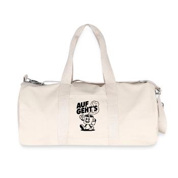 Auf geht's Kaffeetasse – Motivationsdesign - Recycelte Canvas-Sporttasche von Stanley/Stella - Naturweiß - Vorne