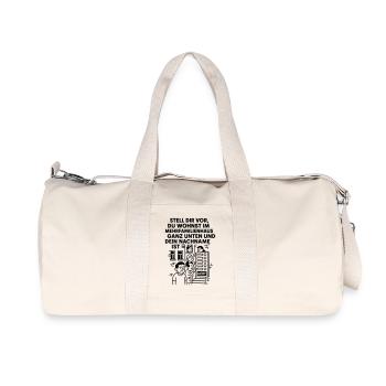 Mehrfamilienhaus Lustig Licht - Recycelte Canvas-Sporttasche von Stanley/Stella - Naturweiß - Vorne