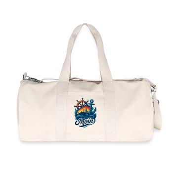 Hamburg Moin City Silhouette Anchor Harbor Gift - Recycled Canvas Sports Bag by Stanley/Stella - natural - Front