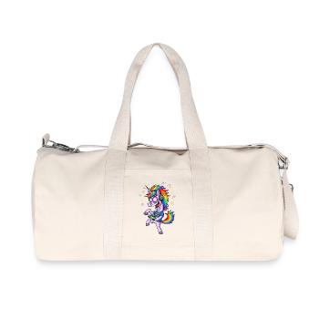 Regenbogen Einhorn Gaming Level Up Gamer - Recycelte Canvas-Sporttasche von Stanley/Stella - Naturweiß - Vorne