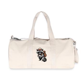 Aventurier raton laveur avec sac à dos - Sac de sport en toile recyclée Stanley/Stella - blanc naturel - Devant