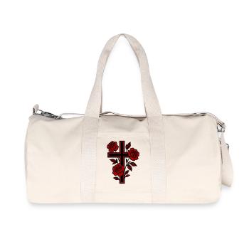 Cross Symbol Flowers - Recycled Canvas Sports Bag by Stanley/Stella - natural - Front