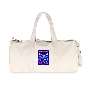 Insert Coin Arcade Love – Rétro 80s Gaming - Sac de sport en toile recyclée Stanley/Stella - blanc naturel - Devant