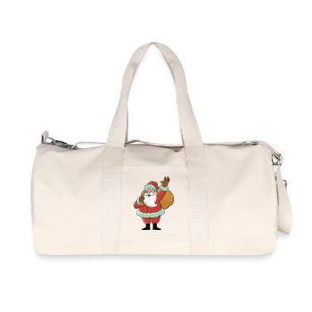 Père Noël Le Père Noël salue un joyeux toon mignon - Sac de sport en toile recyclée Stanley/Stella - blanc naturel - Devant