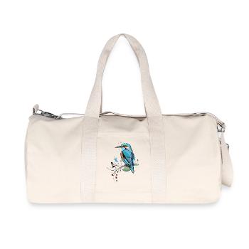 Stylized kingfisher in modern illustration - Recycled Canvas Sports Bag by Stanley/Stella - natural - Front