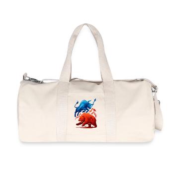 Bull contre Bear Boursiers Actions de Wall Street Fight - Sac de sport en toile recyclée Stanley/Stella - blanc naturel - Devant