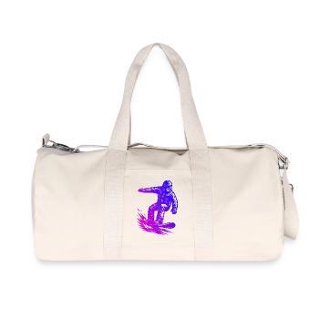 Funny snowboard motif - Recycled Canvas Sports Bag by Stanley/Stella - natural - Front