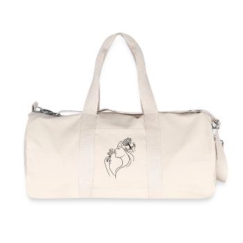 Frau Florale Natur - Recycelte Canvas-Sporttasche von Stanley/Stella - Naturweiß - Vorne