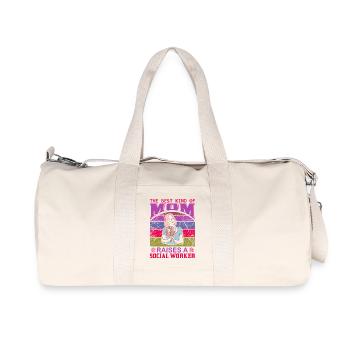 Best Mom Raises A Social Worker Shirt - Recycled Canvas Sports Bag by Stanley/Stella - natural - Front