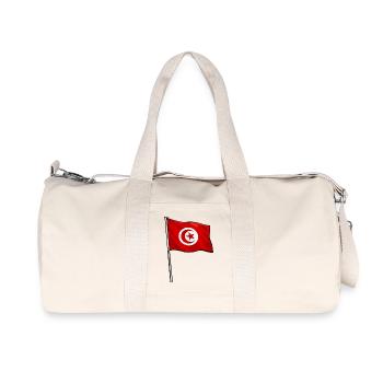 Tunisian flag in red and white contrast - Recycled Canvas Sports Bag by Stanley/Stella - natural - Front