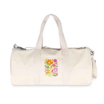 Bunte Blumen Illustration Dekoratives Motiv - Recycelte Canvas-Sporttasche von Stanley/Stella - Naturweiß - Vorne