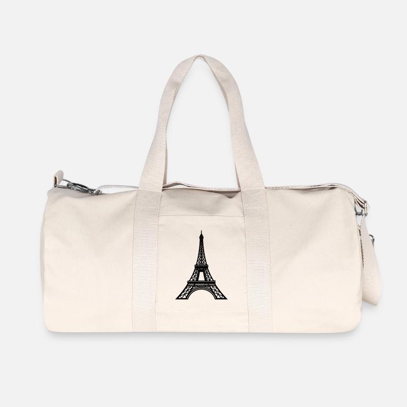 Eiffel Tower - Recycled Canvas Sports Bag by Stanley/Stella - natural
