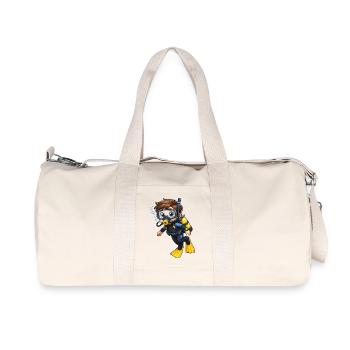Diver Kid Cartoon Diving Ocean Motif - Recycled Canvas Sports Bag by Stanley/Stella - natural - Front