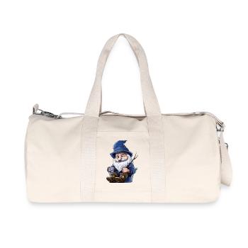 Blue forest gnome with mug - Recycled Canvas Sports Bag by Stanley/Stella - natural - Front
