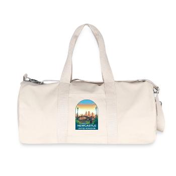 Newcastle Skyline UK Tyne Bridge Illustration - Recycled Canvas Sports Bag by Stanley/Stella - natural - Front