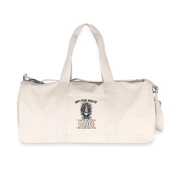My Five Rules Funny Gnome Humor - Recycled Canvas Sports Bag by Stanley/Stella - natural - Front