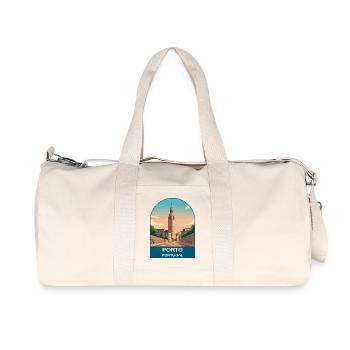 Porto Portugal Vintage Travel Poster Art - Recycled Canvas Sports Bag by Stanley/Stella - natural - Front
