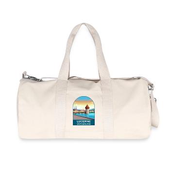 Luzern Schweiz Vintage-Reiseplakat - Recycelte Canvas-Sporttasche von Stanley/Stella - Naturweiß - Vorne