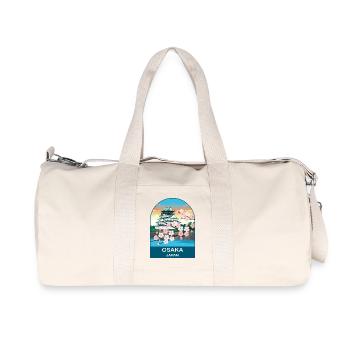 Osaka Japan Vintage Travel Poster Art - Recycled Canvas Sports Bag by Stanley/Stella - natural - Front