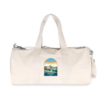 Bilbao Spain Vintage Travel Poster Art - Recycled Canvas Sports Bag by Stanley/Stella - natural - Front