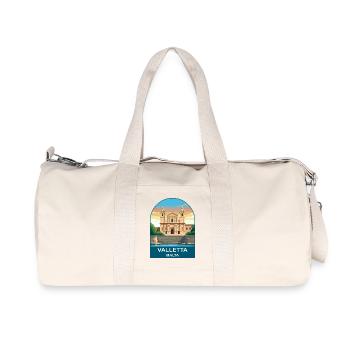 Art d’affiches de voyage vintage à La Valette Malte - Sac de sport en toile recyclée Stanley/Stella - blanc naturel - Devant