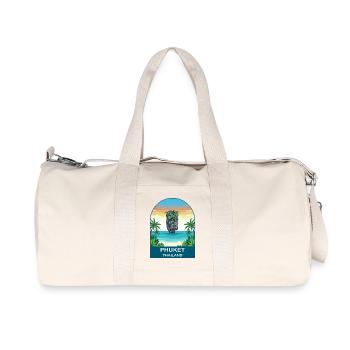 Phuket Thailand James  Bond Island Travel Design - Recycled Canvas Sports Bag by Stanley/Stella - natural - Front