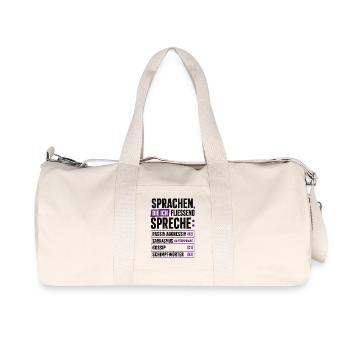 Sprachen, die ich fließend spreche - Recycelte Canvas-Sporttasche von Stanley/Stella - Naturweiß - Vorne