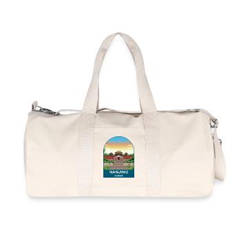 Nanjing China Ming Palace Vintage Travel Poster - Recycled Canvas Sports Bag by Stanley/Stella - natural - Front