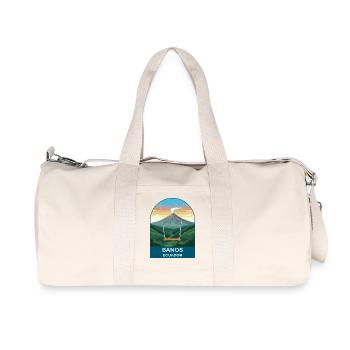 Banos Ecuador Volcano Vintage Travel Art - Recycled Canvas Sports Bag by Stanley/Stella - natural - Front